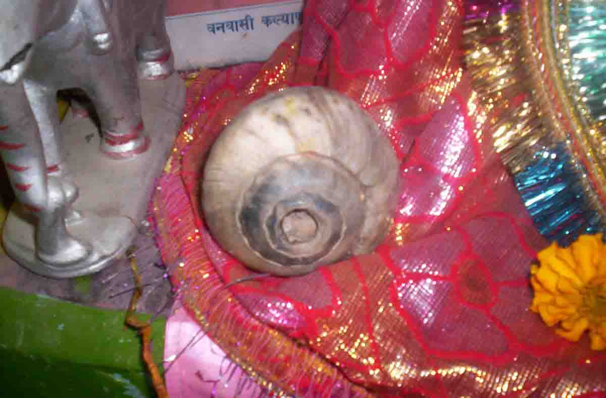 Ancient Shivling and Sacred Conch